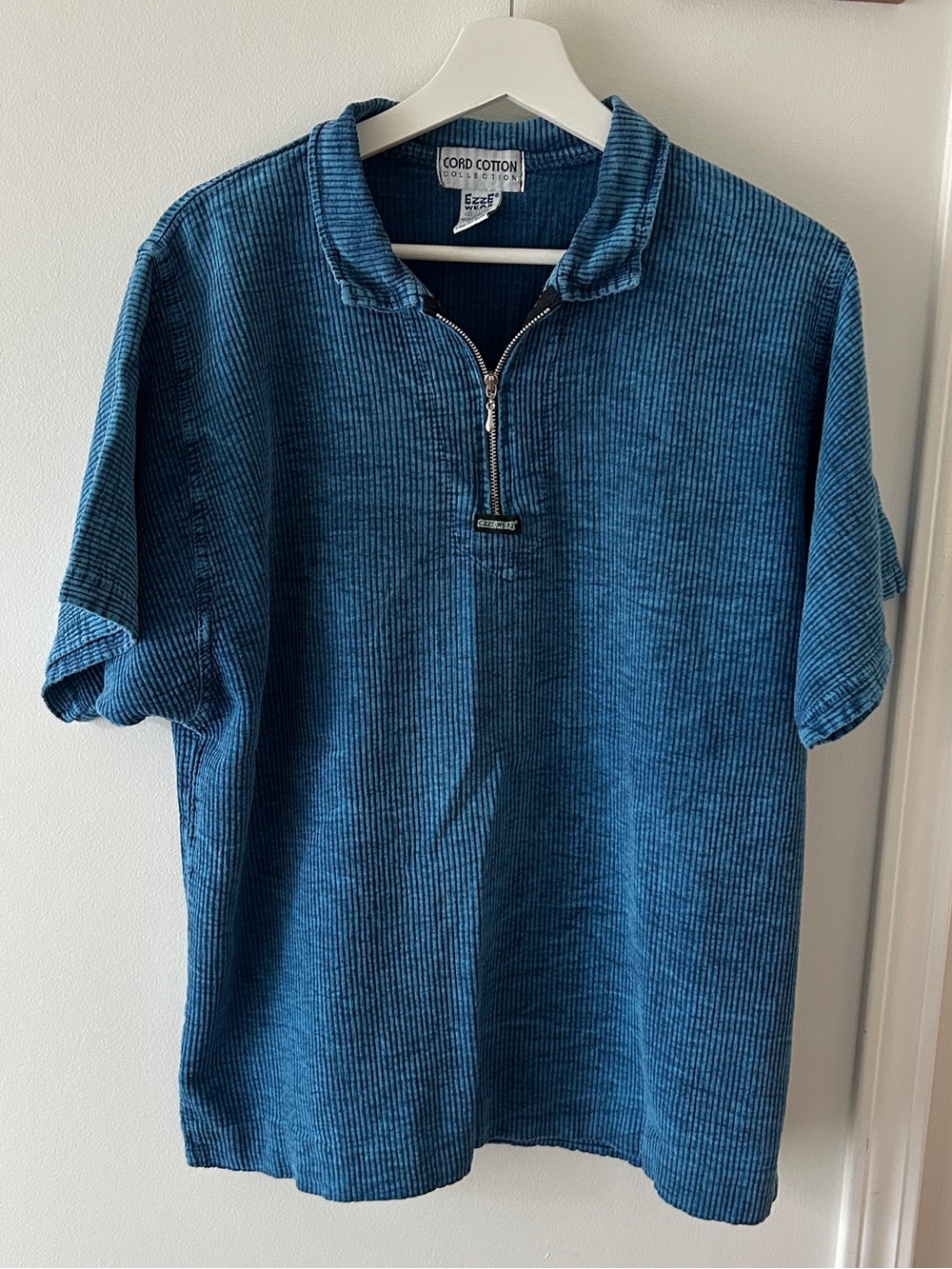 Men's Short Sleeve Cord Zip Polo